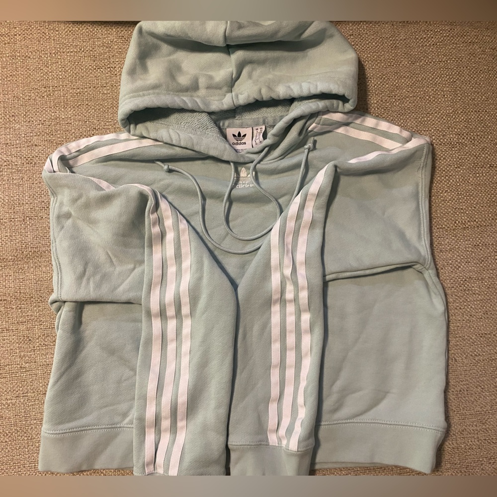 Mint green Adidas cropped sweatshirt